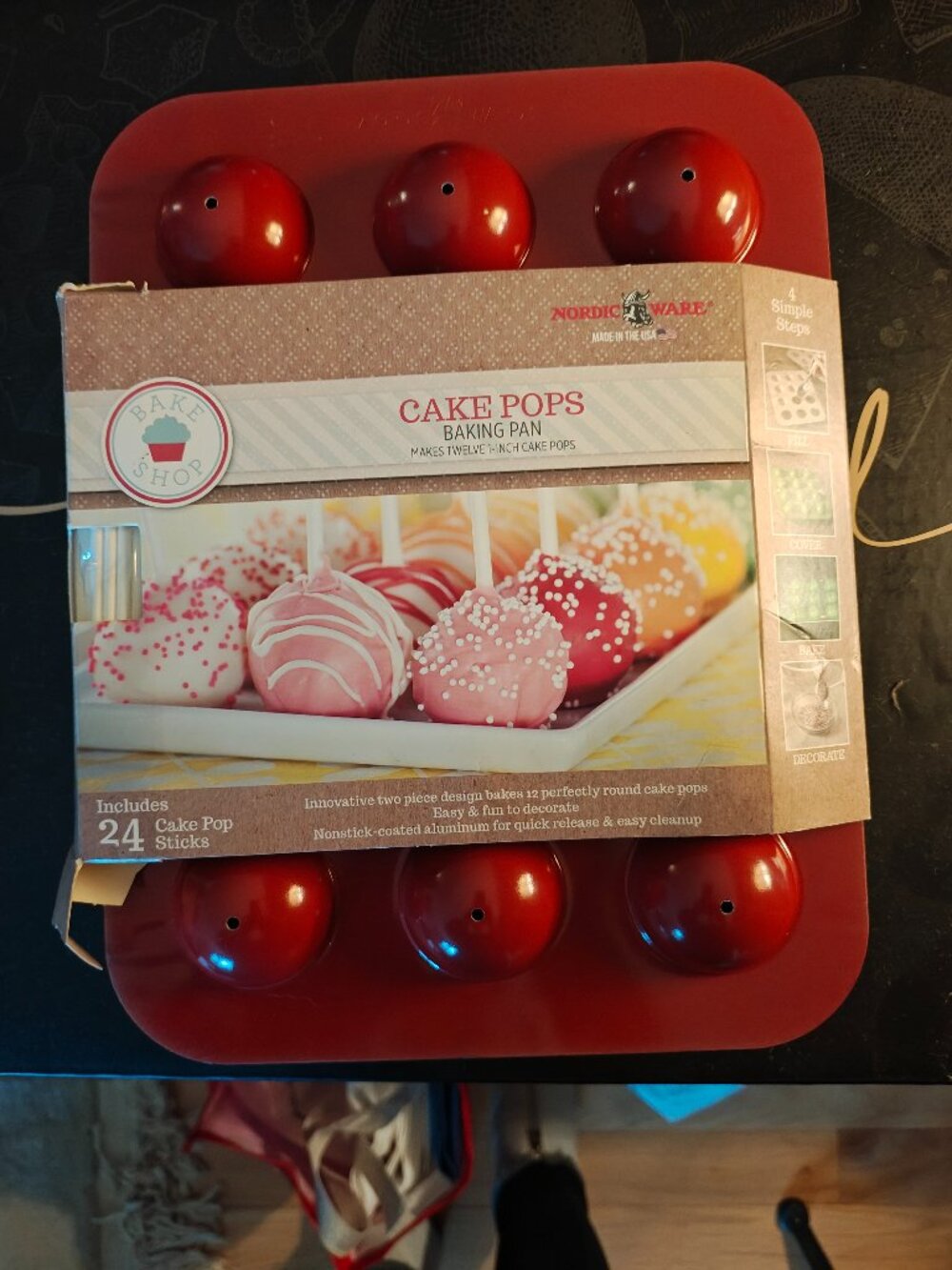 Nordic Ware Cake Pop Pan – Nonstick Baking Mold w/ Sticks – Makes 12 Cake Pops